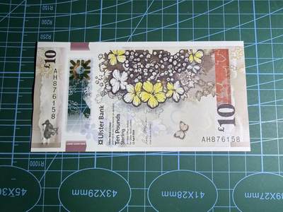 【炜奕收藏】，第五十六期，大不列颠专场 - 2018年北爱尔兰阿尔斯特银行10镑，UNC品相，号码无4顺子头尾158