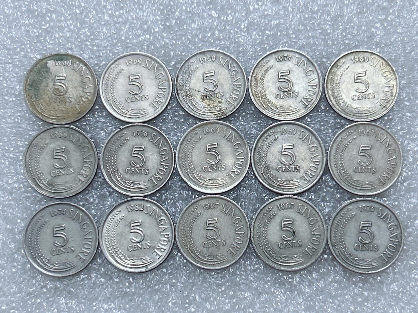 第一海外回流一元起拍收藏 散集专场  第291期 新加坡5分硬币 15枚