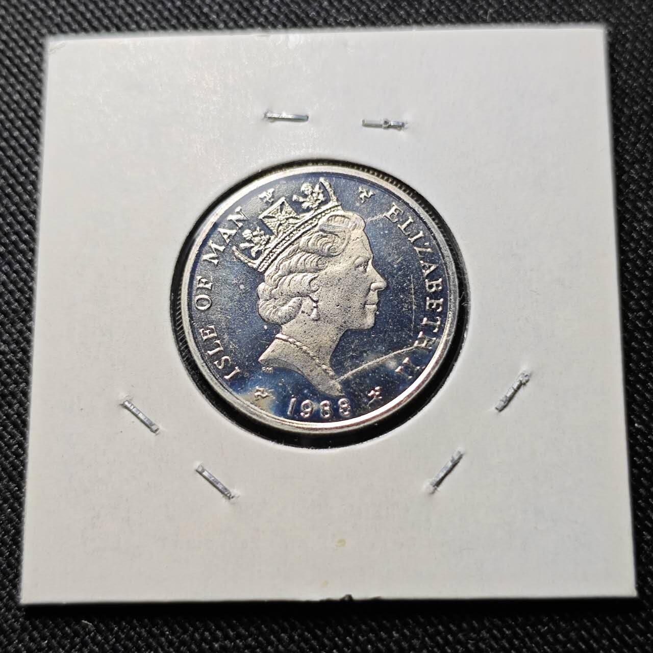 KK钱币收藏小铺  第400期  百期特拍（四拍之四）2月预留时间 周末发货  1988马恩岛5便士