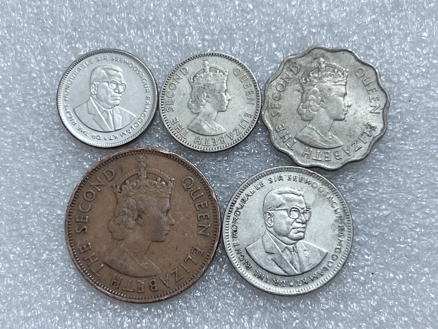 第一海外回流一元起拍收藏 散集专场  第291期 毛里求斯硬币 5枚