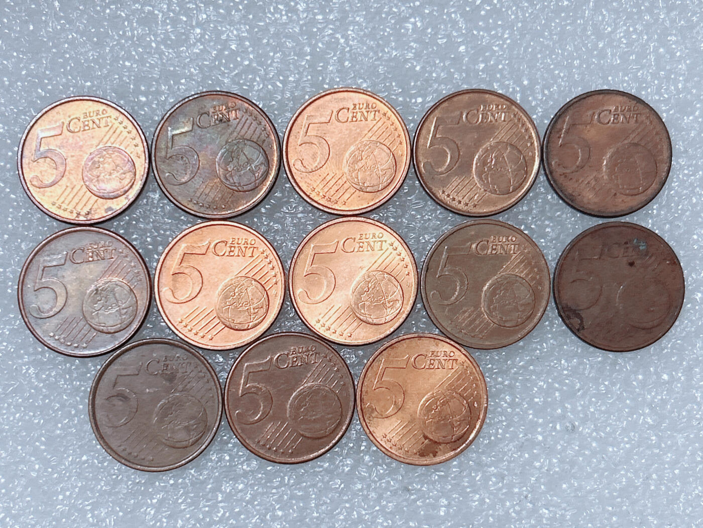 第一海外回流一元起拍收藏 散集专场  第291期 欧盟5欧分硬币 13枚