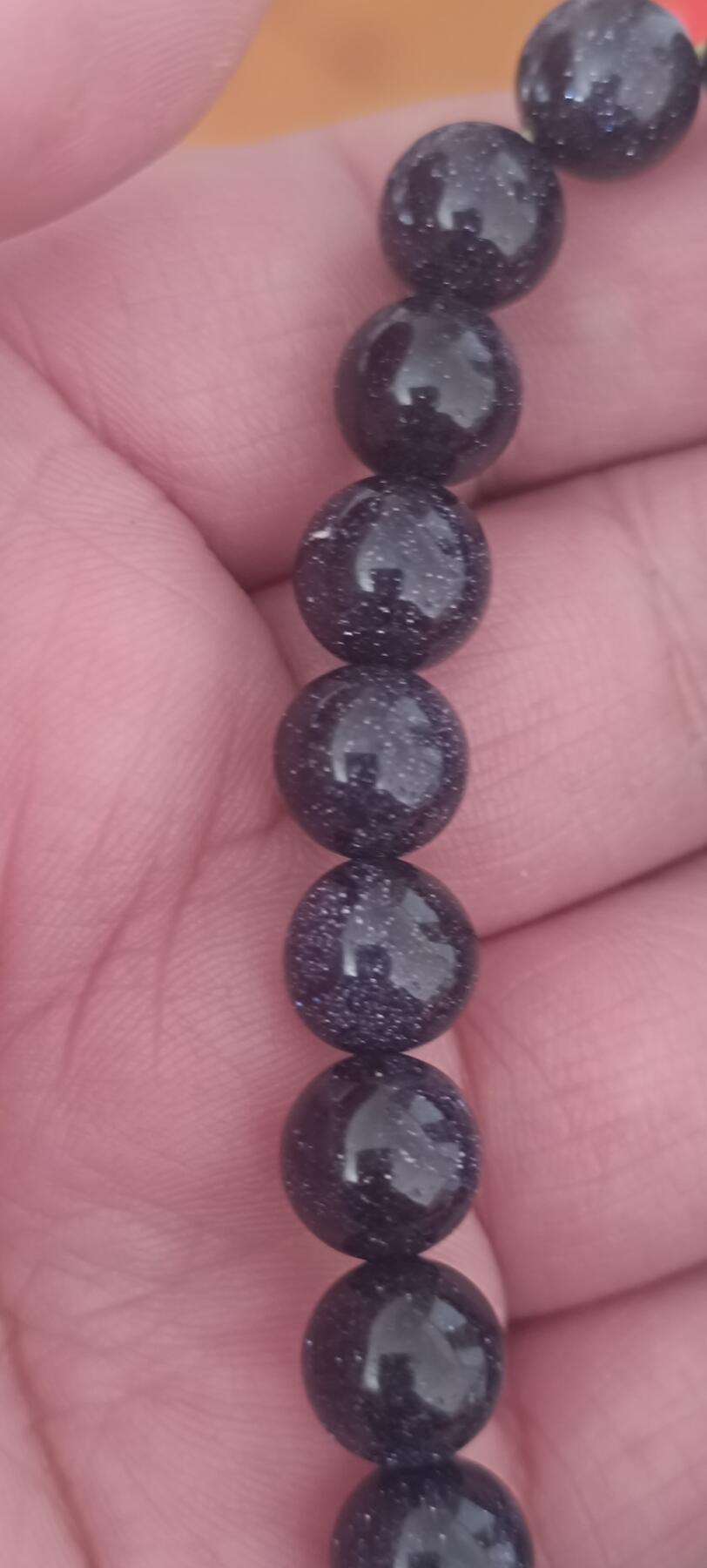 万国钱币第三场 全新蓝色金沙石手串（珠子直径一厘米）