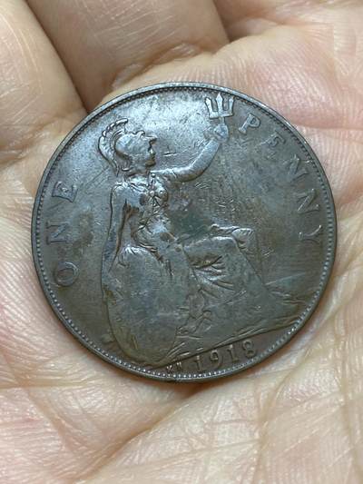 2026年第六场(总第一百七十五场）外国好品散币场(免佣金) - 稀少品种–英国🇬🇧1918年1便士(乔治五世第一版，KN标金斯诺顿厂造)