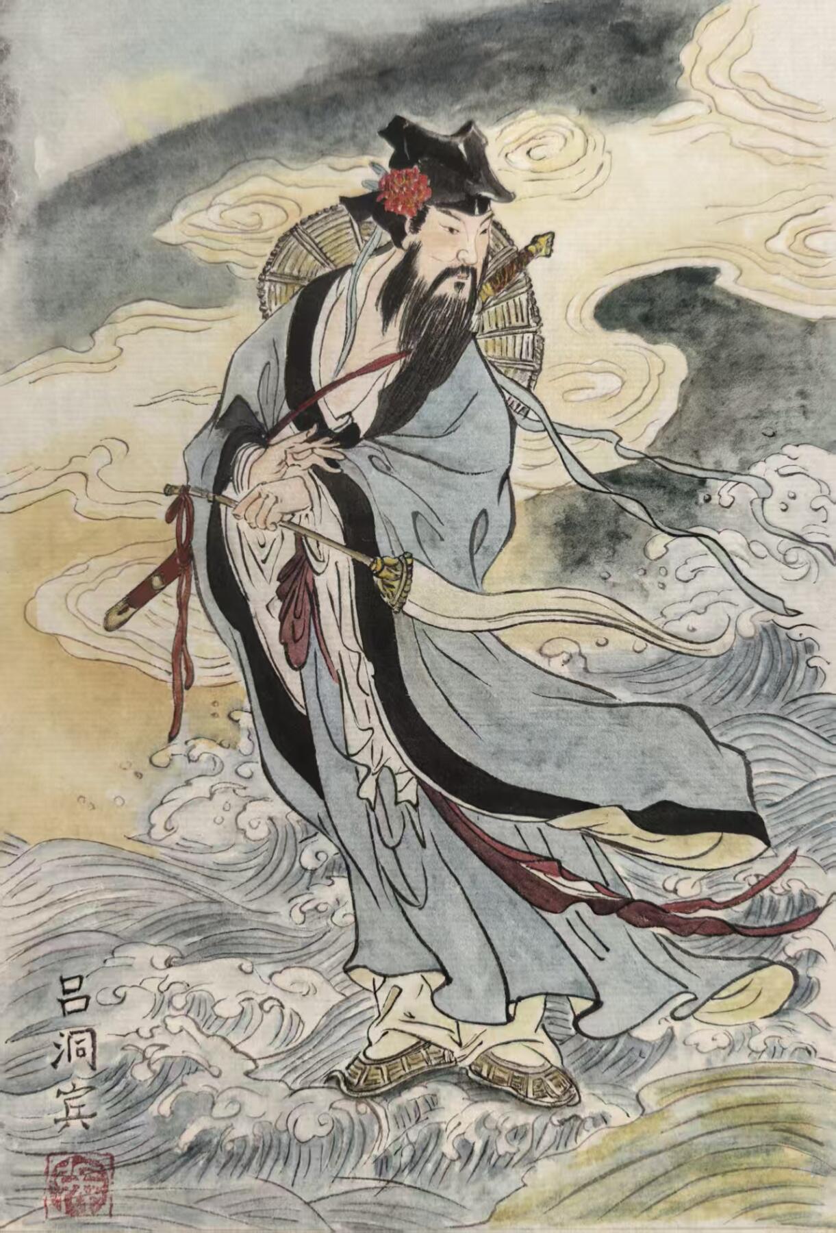 阳大大卡牌拍卖第93期（持续收拍品，周五晚上九点截拍，进群福利早知道） 【手绘卡】艺术家八仙过海纸本，画芯尺寸:A5(单张) 8张全套 精美手绘