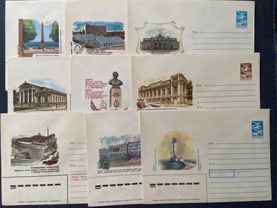 熹将军2026新年小拍1 总56期 - 苏联敖德萨英雄城市风景建筑纪念邮资封9枚