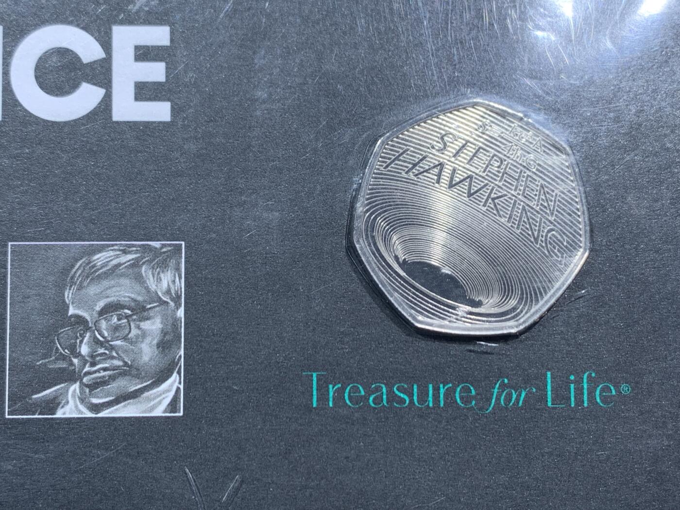 《竞宝斋》第457场 周日，周一，周二   3场连拍 （全场包邮）欢迎送拍 英国2019年霍金黑洞纪念币，全新带证书说明书。