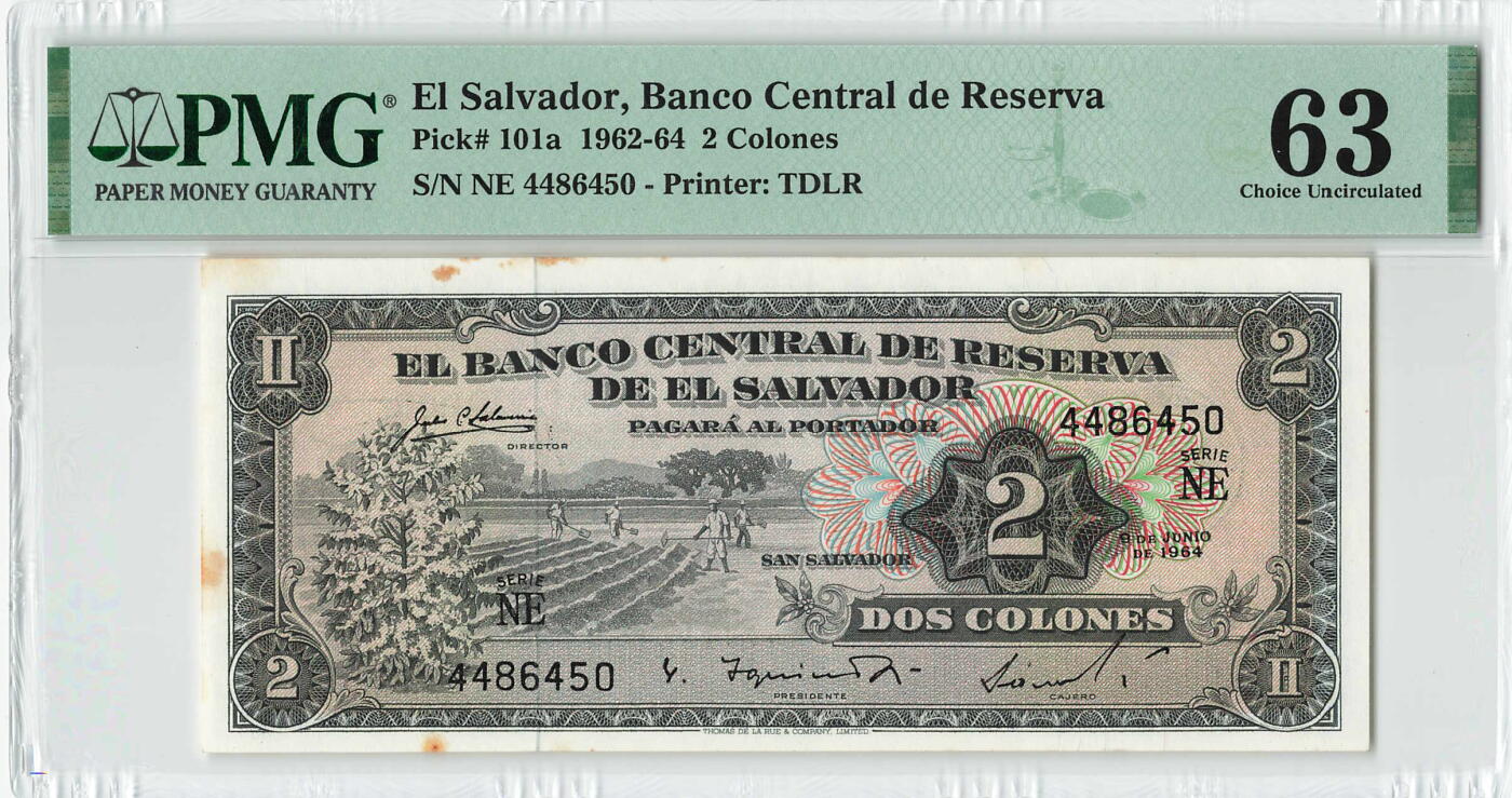 小福收藏拍卖第200期 【庆典场 中拍就有好礼相赠】评级币精选场 本期有捷克斯洛伐克20年100克朗慕夏作品大珍 69分倒置百位号布隆迪世界最大纸币  35年版加拿大经典 苏格兰格拉斯哥大学500年纪念钞倒置小号 卡塔尔80年100里亚尔冠军分 美国教育券 意大利拉斐尔 乌克兰 库克群岛 墨西哥 南斯拉夫 亚美尼亚等多国精美高分珍稀老钞精品纸币 萨尔瓦多 1964年 2克朗 PMG63