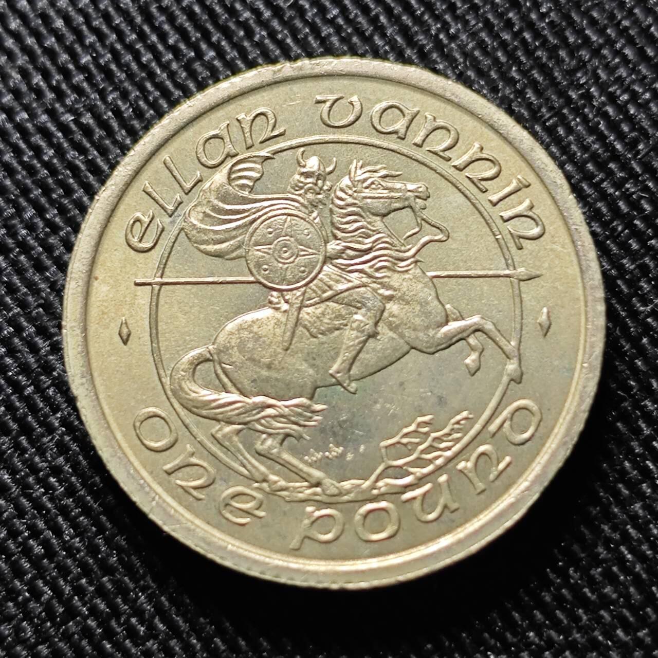 KK钱币收藏小铺  第400期  百期特拍（四拍之四）2月预留时间 周末发货  1987马恩岛1镑 维京骑士