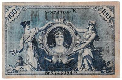 【良泉】【春节前最后一场】2月5日晚19.30点开拍！208组，本场结束后预存钱币的朋友请告知，将连同本场拍品一起邮寄，预祝诸位春节愉快！ - 1908年【德国】100马克