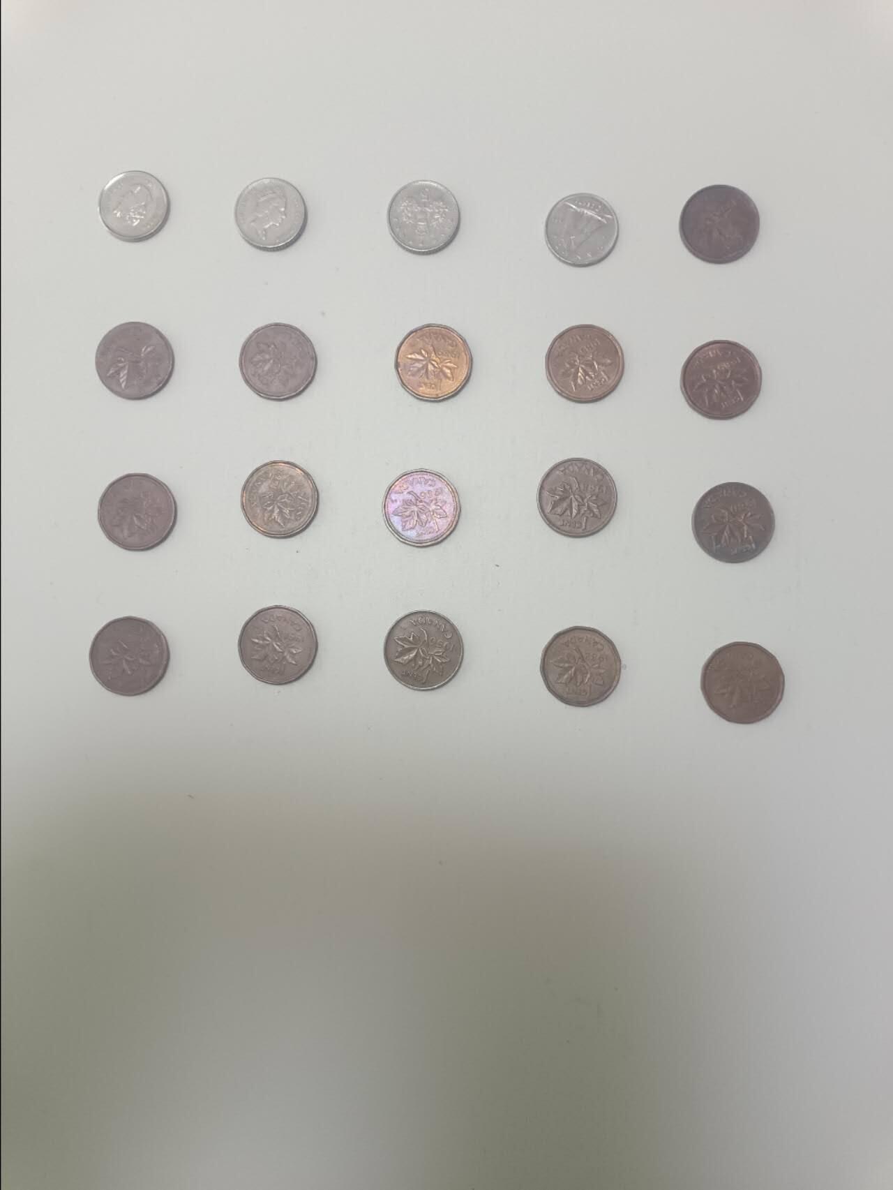 【20260115】非全新纸币和硬币第325场 加拿大20枚硬币，有重复