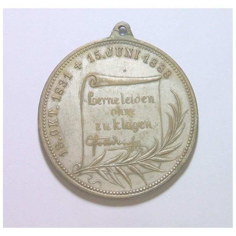 德国普鲁士1888年 腓特烈三世高浮雕精制大铜章 40MM