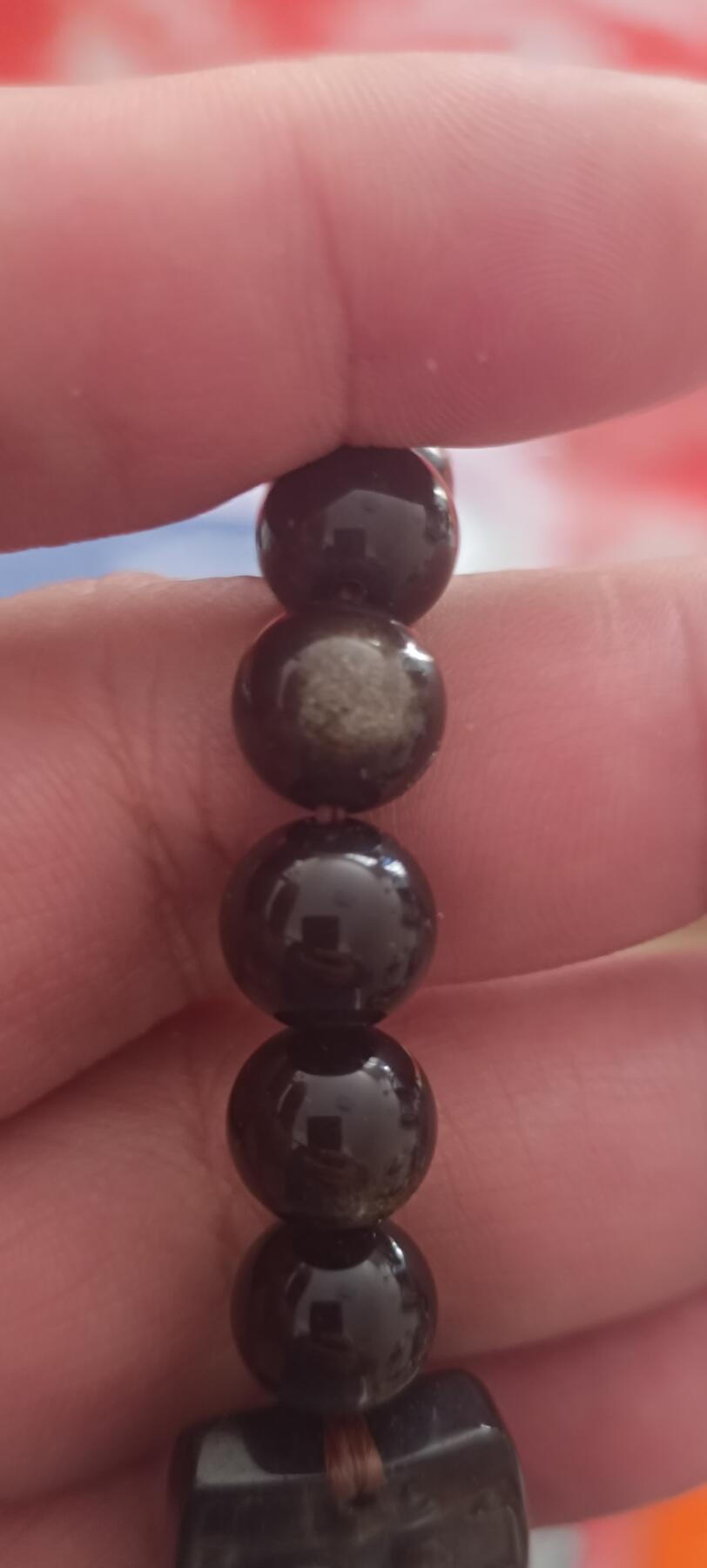 万国钱币第三场 金曜石水晶三合生肖牌手串