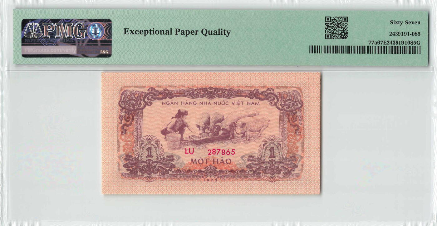 小福收藏拍卖第200期 【庆典场 中拍就有好礼相赠】评级币精选场 本期有捷克斯洛伐克20年100克朗慕夏作品大珍 69分倒置百位号布隆迪世界最大纸币  35年版加拿大经典 苏格兰格拉斯哥大学500年纪念钞倒置小号 卡塔尔80年100里亚尔冠军分 美国教育券 意大利拉斐尔 乌克兰 库克群岛 墨西哥 南斯拉夫 亚美尼亚等多国精美高分珍稀老钞精品纸币 越南 1972年 1毫 养猪 小五星水印 a版 PMG67 EPQ 亚军分