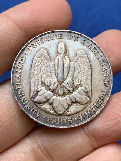 《竞宝斋》第457场 周日，周一，周二   3场连拍 （全场包邮）欢迎送拍 - 19世纪法国医学之父希波克拉底银章 19.1克 34.3mm 丰饶角银标