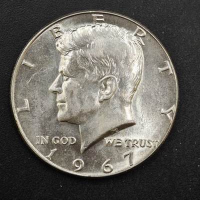 【淘币小摊】实时拍第八百四十七拍   银币套币场   满百包邮可预留二周 每周一统一发货   - 美国1967年肯尼迪半美元银币12.5克400银 参考银价96