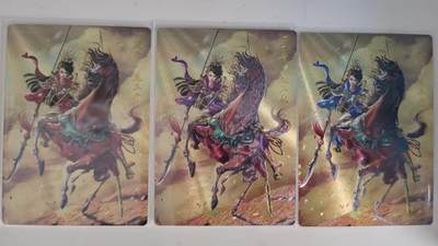 满200包邮！！龙虎卡牌-七二场（满200元包邮，无佣金，每周六结拍，欢迎送拍） - 【编号64/97/121】粗闪3张 卡德曼  杆子 - 三色三娘