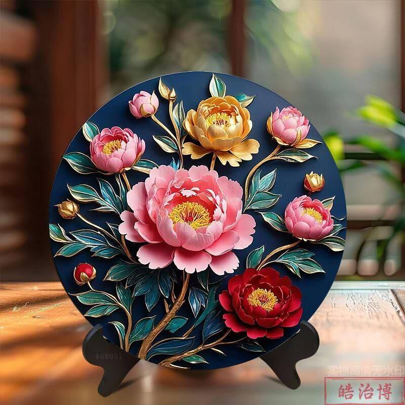 开心放漏，1.88元，无佣金 福如东海寿比南山仙鹤祝寿客厅玄关电视柜桌面圆形摆件高级装饰品