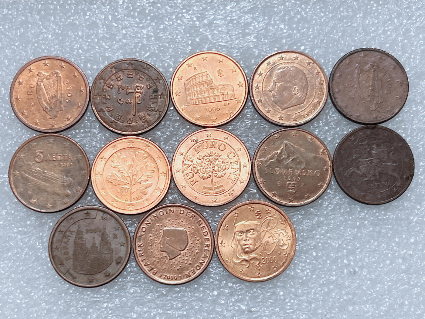 第一海外回流一元起拍收藏 散集专场  第291期 欧盟5欧分硬币 13枚