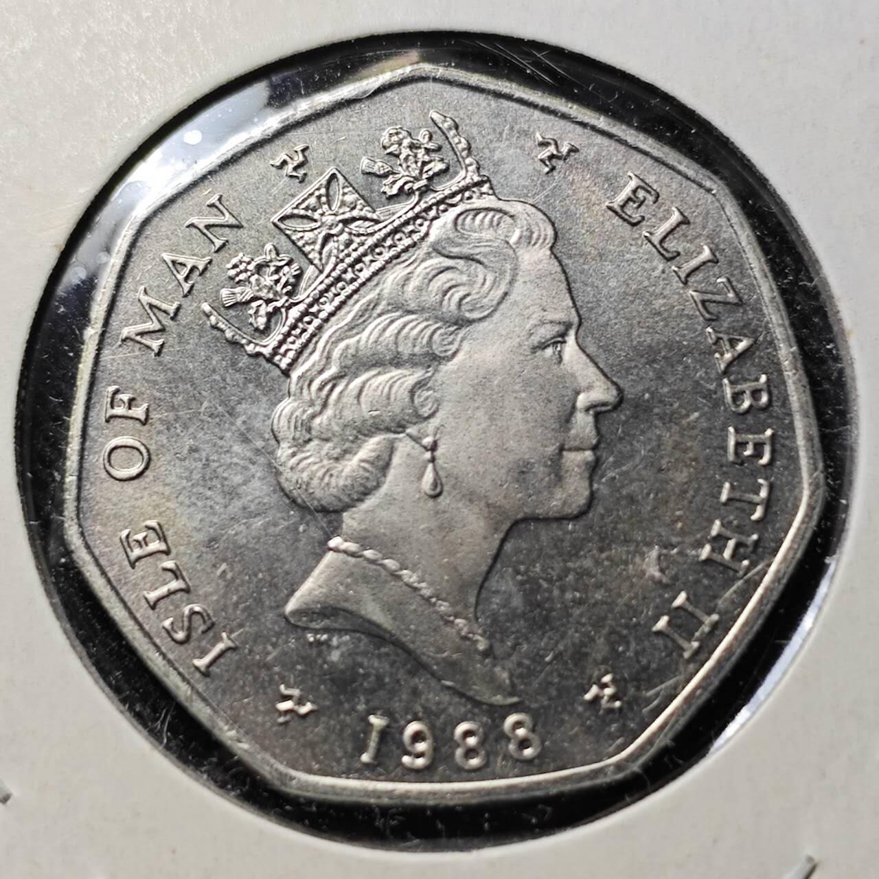 KK钱币收藏小铺  第400期  百期特拍（四拍之四）2月预留时间 周末发货  1988马恩岛50便士