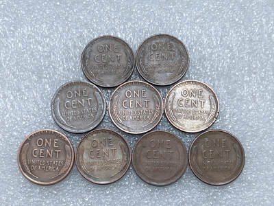 第一海外回流一元起拍收藏 散集专场  第291期 - 美国麦穗版1分铜币 9枚