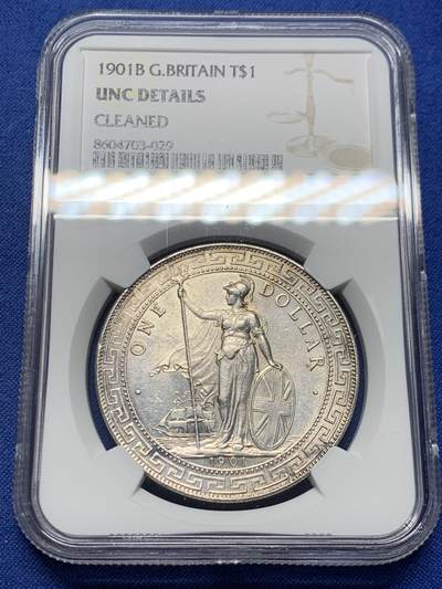 《竞宝斋》第457场 周日，周一，周二   3场连拍 （全场包邮）欢迎送拍 - NGC UNC 英国 1901-B 站洋 流通充分年份 铸打深俊 收藏佳品