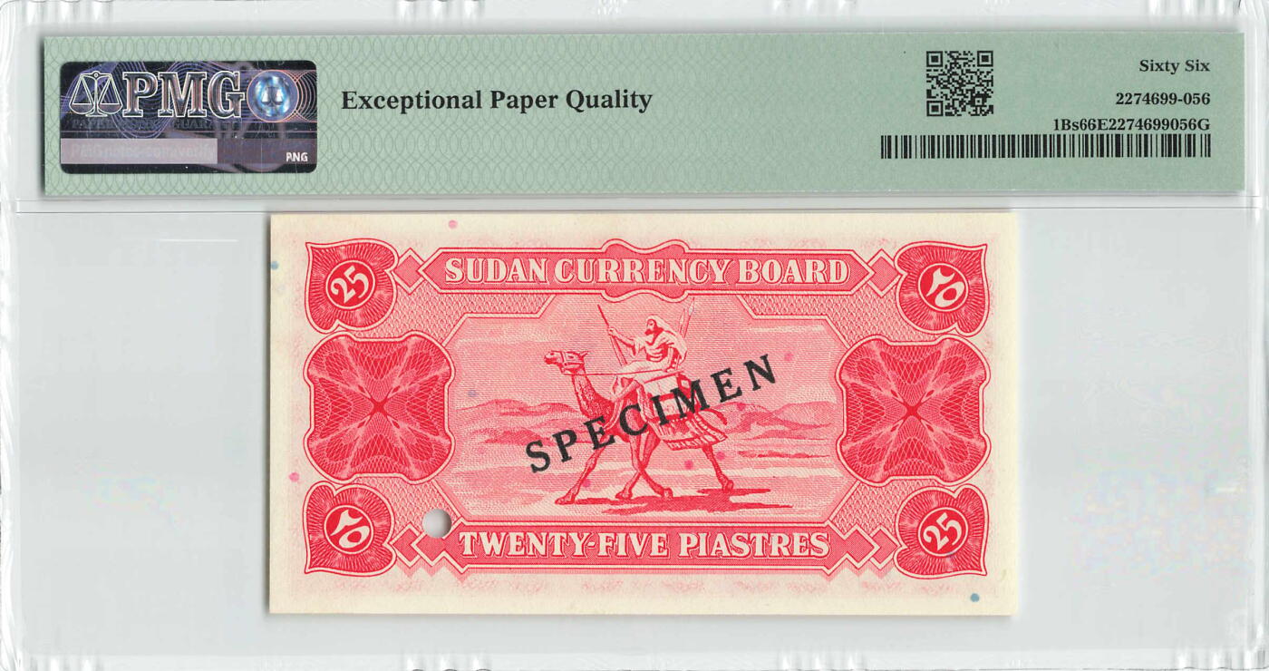 小福收藏拍卖第200期 【庆典场 中拍就有好礼相赠】评级币精选场 本期有捷克斯洛伐克20年100克朗慕夏作品大珍 69分倒置百位号布隆迪世界最大纸币  35年版加拿大经典 苏格兰格拉斯哥大学500年纪念钞倒置小号 卡塔尔80年100里亚尔冠军分 美国教育券 意大利拉斐尔 乌克兰 库克群岛 墨西哥 南斯拉夫 亚美尼亚等多国精美高分珍稀老钞精品纸币 苏丹 1956年 25皮阿斯特 样钞 A/A PMG66 EPQ 冠军分！！！