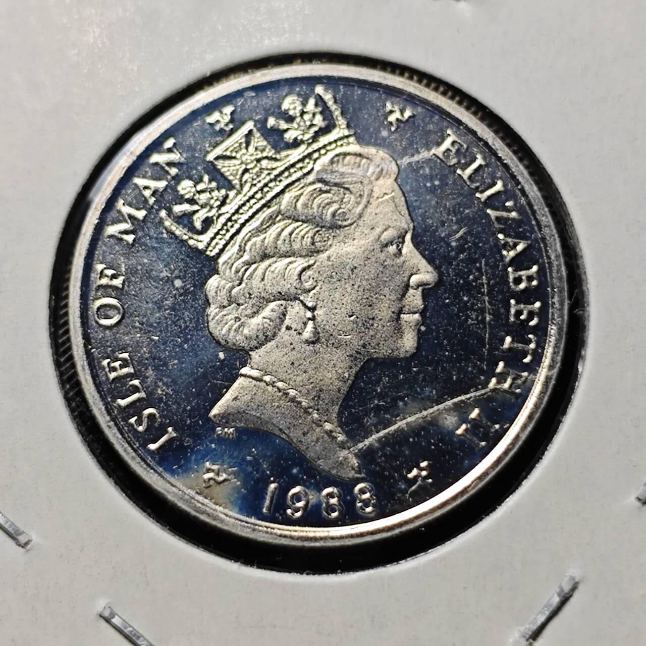 KK钱币收藏小铺  第400期  百期特拍（四拍之四）2月预留时间 周末发货  1988马恩岛5便士