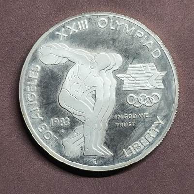 【日月同辉 第2场】世界钱币 银币 - 1983年美国奥运精制银币