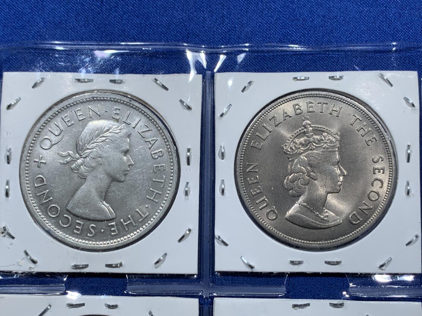 《竞宝斋》第457场 周日，周一，周二   3场连拍 （全场包邮）欢迎送拍 八枚一组 英属各地 1克朗 银币/铜镍币