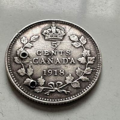 🌹外币初藏🌹🐯2026年第6场  每周二四六晚8️⃣点 接代拍 - 加拿大1918年五分银币