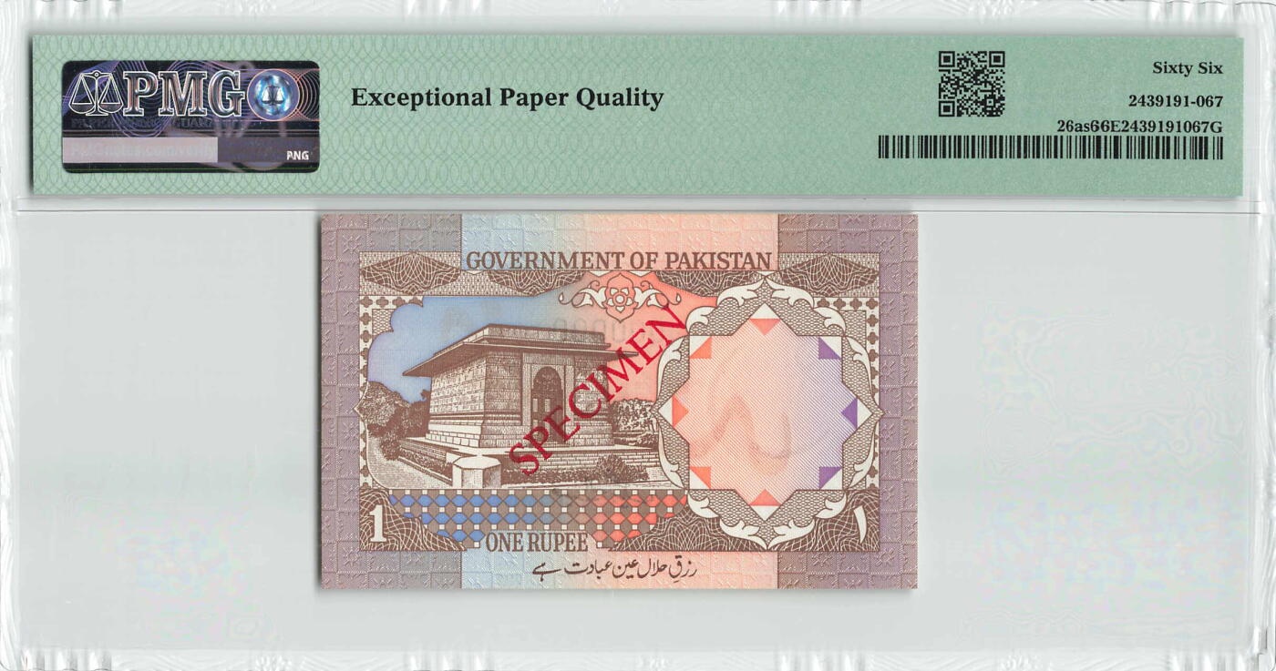 小福收藏拍卖第198期 评级币精选场  本期有菲律宾百位靓号100000比索超大纪念钞 苏里南25000盾花鸟版最高值 柬埔寨珍品56年50瑞尔 南越未发行版最高值打飞机  巴哈马彩背 老挝中国代印57年样钞 匈牙利 斯洛伐克 法罗群岛等多国精美高分珍稀老钞精品纸币 巴基斯坦 1982年 1卢比 样钞 078号 PMG66 EPQ 亚军分