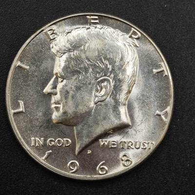 【淘币小摊】实时拍第八百四十七拍   银币套币场   满百包邮可预留二周 每周一统一发货   - 美国1968年肯尼迪半美元银币12.5克400银 参考银价96