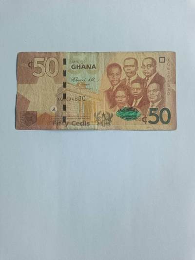 【20260116】非全新纸币和硬币第326场 - 加纳50塞地，汇率价约为33元
