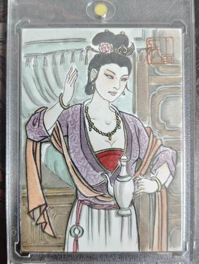 满200包邮！！龙虎卡牌-七二场（满200元包邮，无佣金，每周六结拍，欢迎送拍） - 【亲签 提字】手绘卡 卢艺丰-李师师 (卡背亲签+提字)