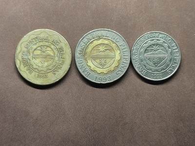 【日月同辉 第2场】世界钱币 银币 - 菲律宾硬币3枚