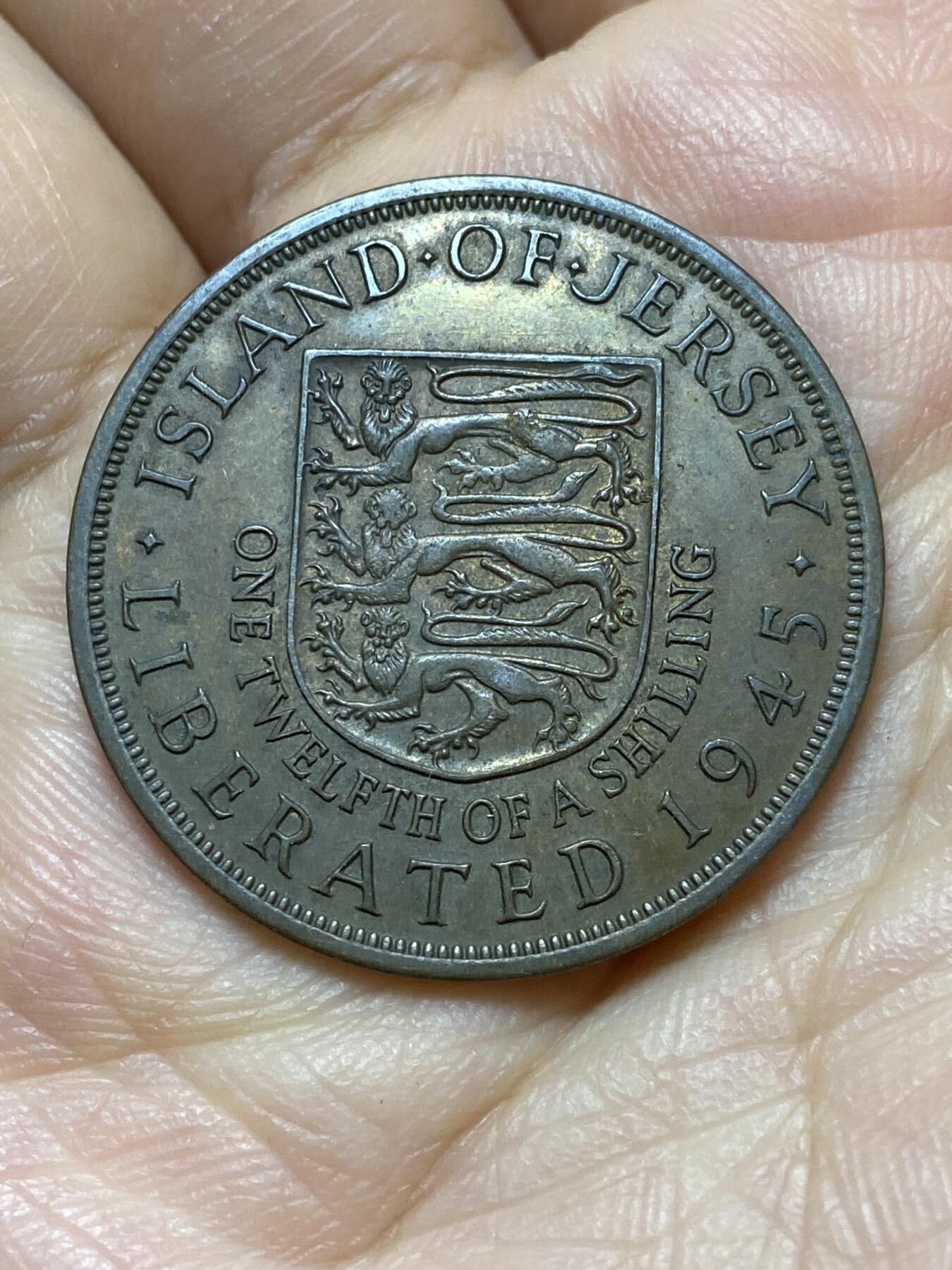 2026年第六场(总第一百七十五场）外国好品散币场(免佣金) 英属泽西岛🇯🇪1954单年份1/12先令(伊丽莎白二世时期，1945年二战胜利纪念币)