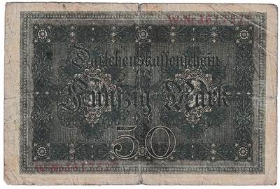 【良泉】【春节前最后一场】2月5日晚19.30点开拍！208组，本场结束后预存钱币的朋友请告知，将连同本场拍品一起邮寄，预祝诸位春节愉快！ - 1914年【德国】50马克