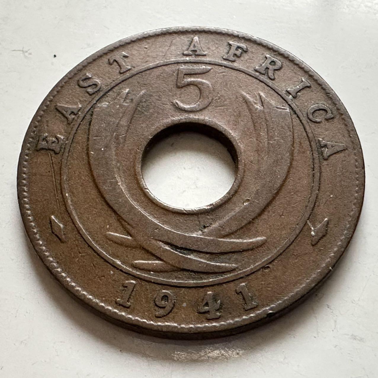 🌹外币初藏🌹🐯2026年第6场  每周二四六晚8️⃣点 接代拍 英属东非1941年五分