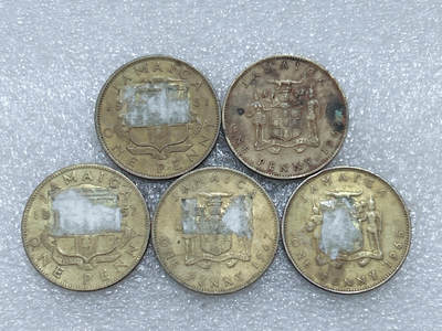 第一海外回流一元起拍收藏 散集专场  第291期 - 英属牙买加1便士硬币 5枚