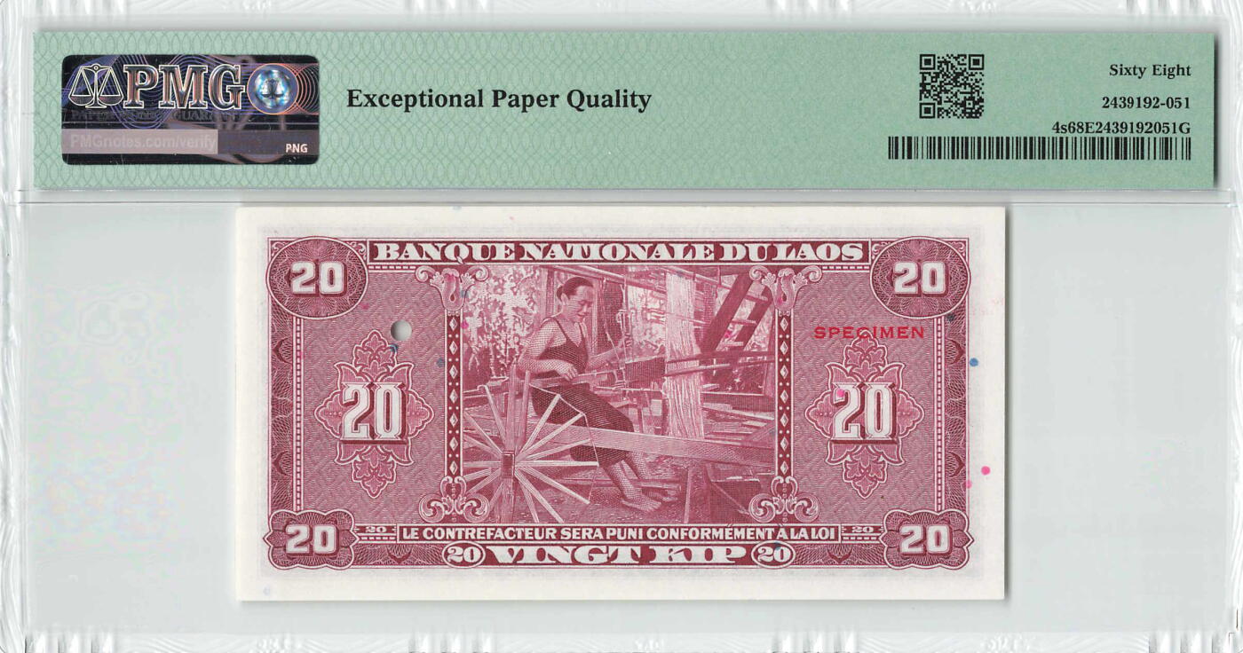 小福收藏拍卖第200期 【庆典场 中拍就有好礼相赠】评级币精选场 本期有捷克斯洛伐克20年100克朗慕夏作品大珍 69分倒置百位号布隆迪世界最大纸币  35年版加拿大经典 苏格兰格拉斯哥大学500年纪念钞倒置小号 卡塔尔80年100里亚尔冠军分 美国教育券 意大利拉斐尔 乌克兰 库克群岛 墨西哥 南斯拉夫 亚美尼亚等多国精美高分珍稀老钞精品纸币 老挝 1957年 20基普 中国代印 少见样钞 PMG68 EPQ 冠军分！！！