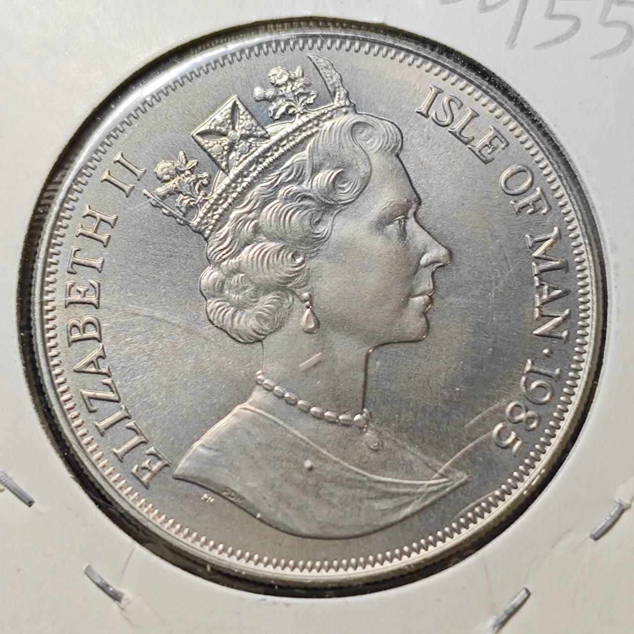 KK钱币收藏小铺  第400期  百期特拍（四拍之四）2月预留时间 周末发货   1985马恩岛1克朗纪念币