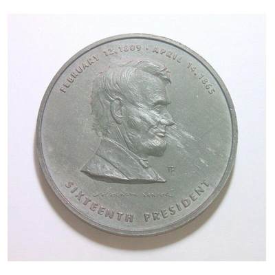 美国1865年 林肯总统+纪念堂高浮雕精制大合金章 50MM - 美国1865年 林肯总统+纪念堂高浮雕精制大合金章 50MM