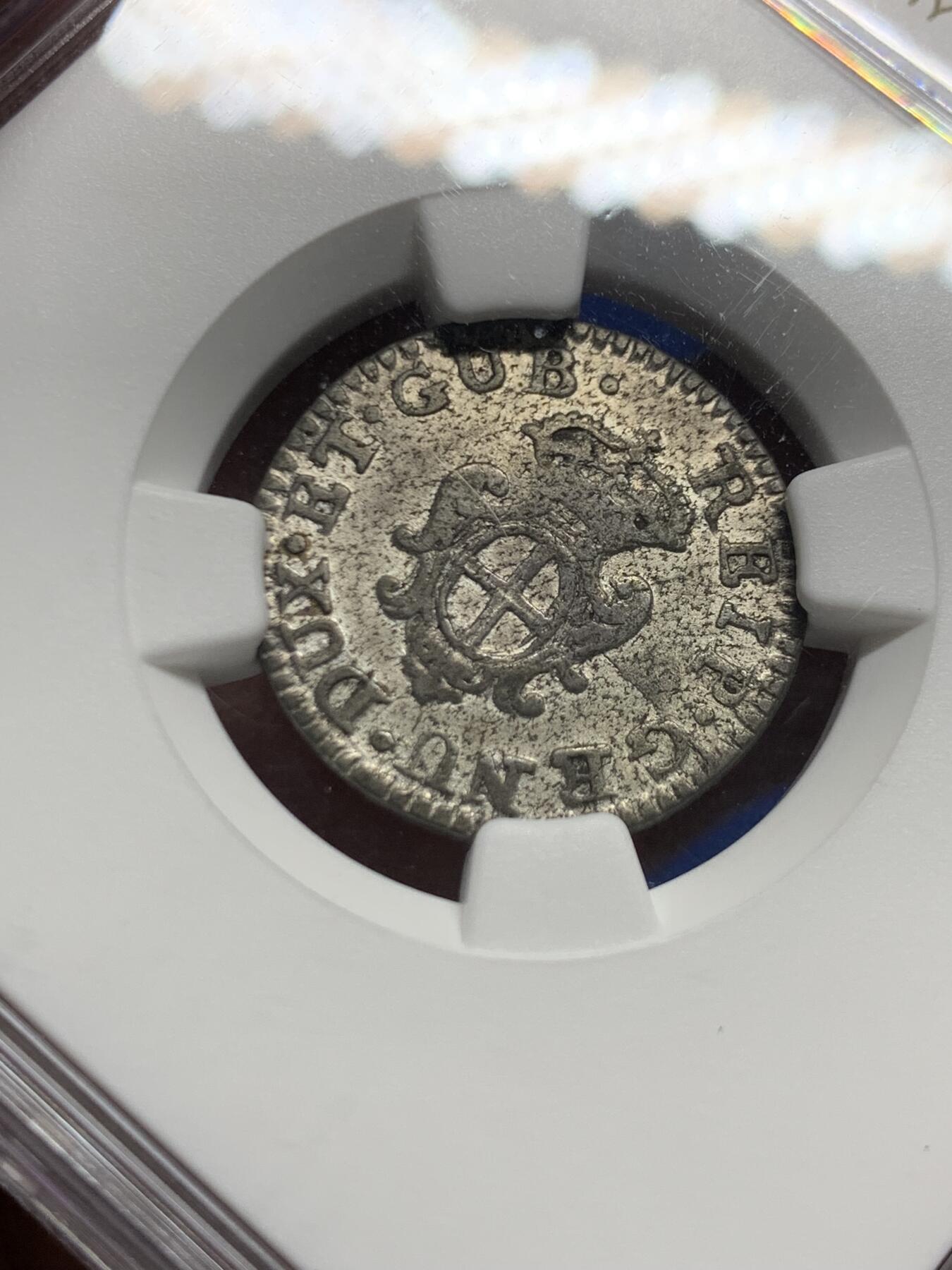 《竞宝斋》第457场 周日，周一，周二   3场连拍 （全场包邮）欢迎送拍 NGC AU53 意大利1792年10SOL银币 不多见的品种