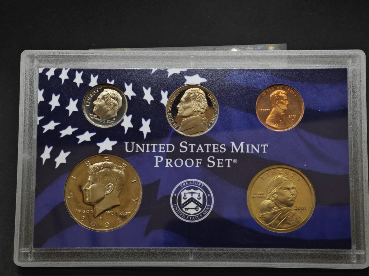 【淘币小摊】实时拍第八百四十七拍   银币套币场   满百包邮可预留二周 每周一统一发货   美国2001年精制套币