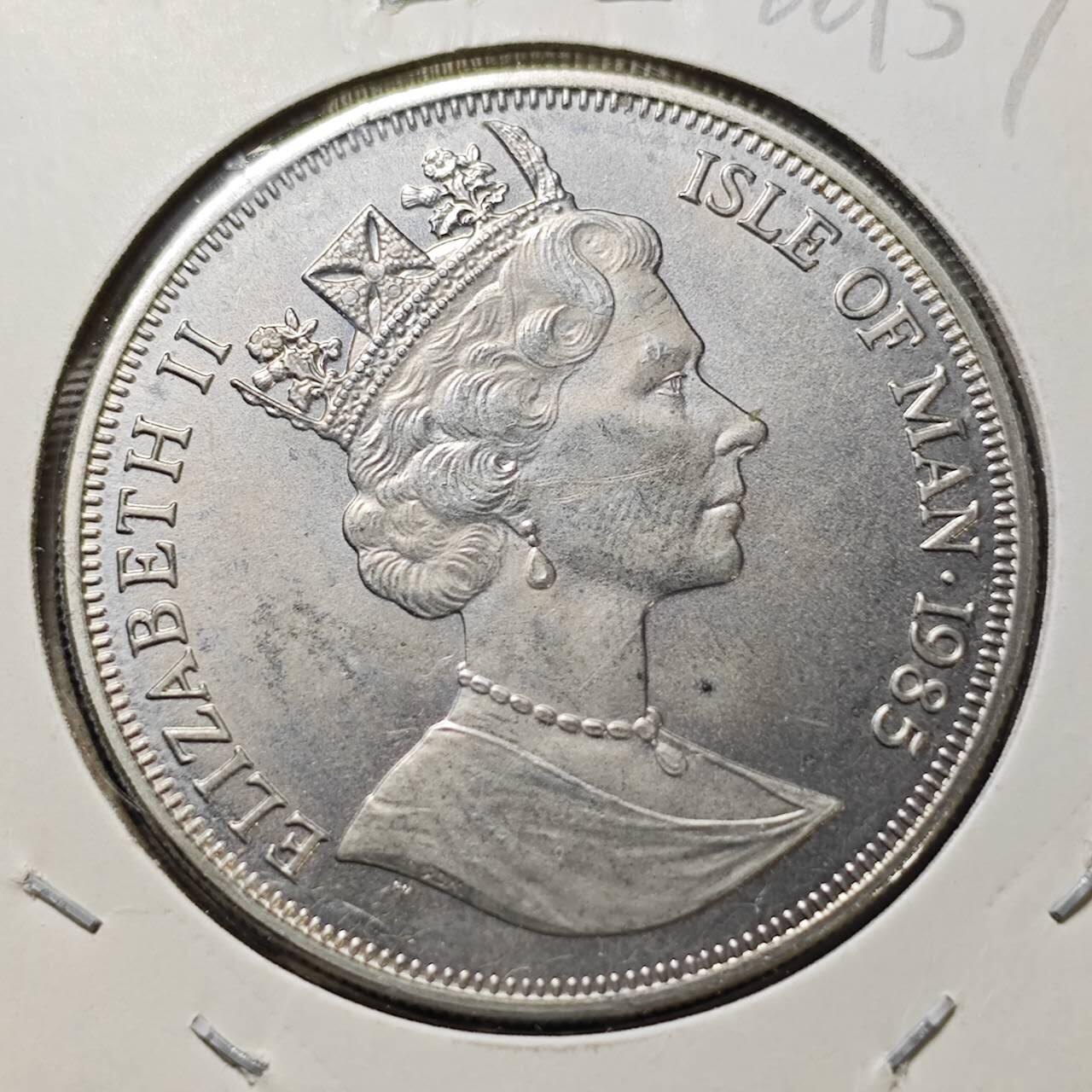 KK钱币收藏小铺  第400期  百期特拍（四拍之四）2月预留时间 周末发货   1985马恩岛1克朗纪念币