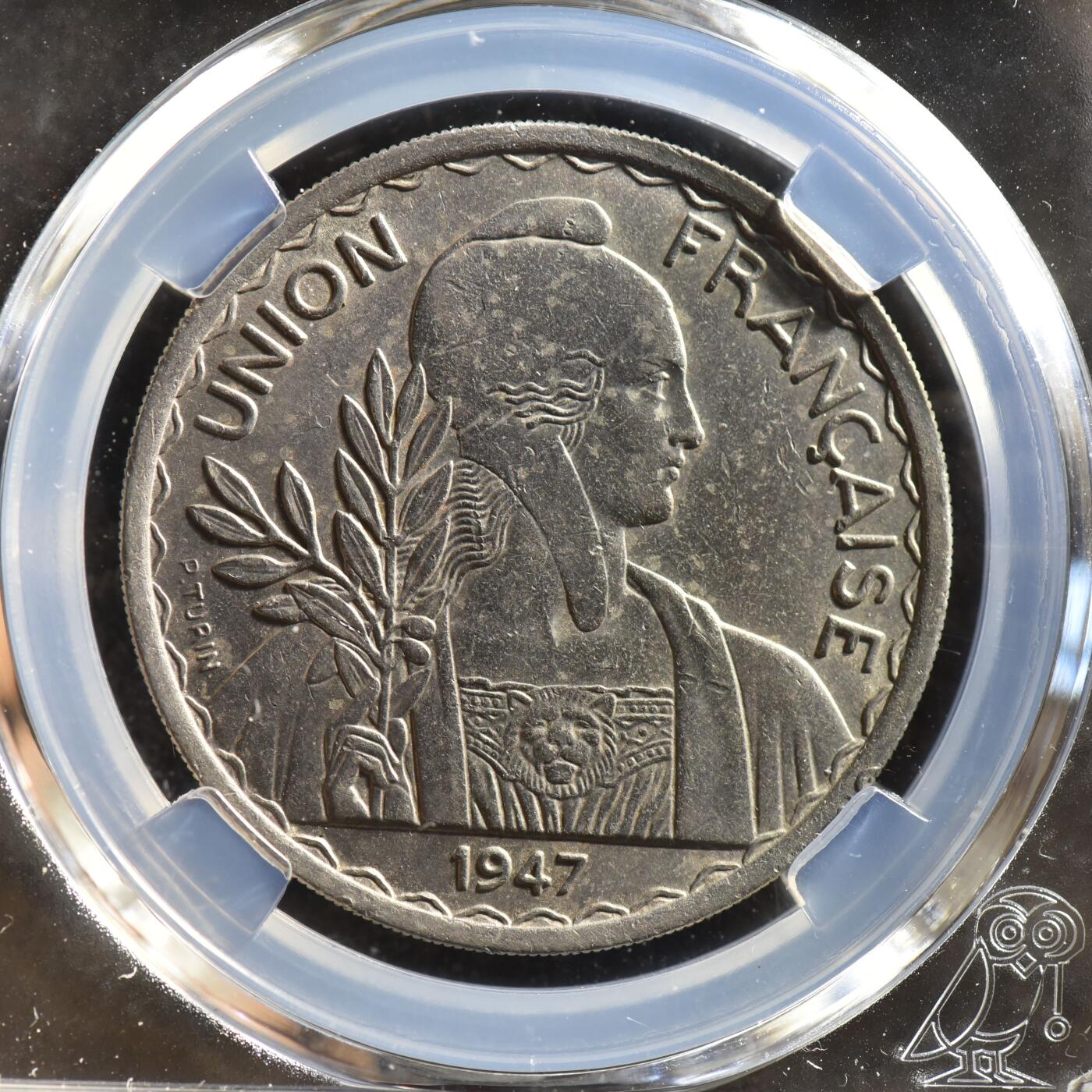 【良泉】【春节前最后一场】2月5日晚19.30点开拍！208组，本场结束后预存钱币的朋友请告知，将连同本场拍品一起邮寄，预祝诸位春节愉快！ 【藏家出品C】法属印支1匹亚斯特  1947年