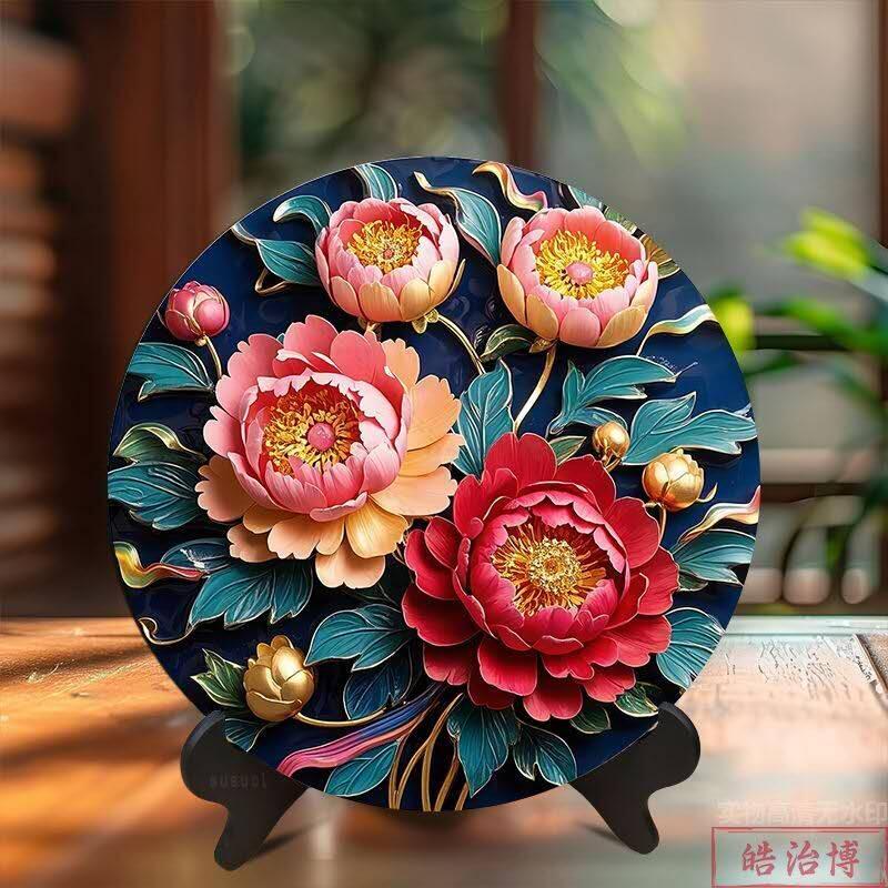 开心放漏，1.88元，无佣金 福如东海寿比南山仙鹤祝寿客厅玄关电视柜桌面圆形摆件高级装饰品