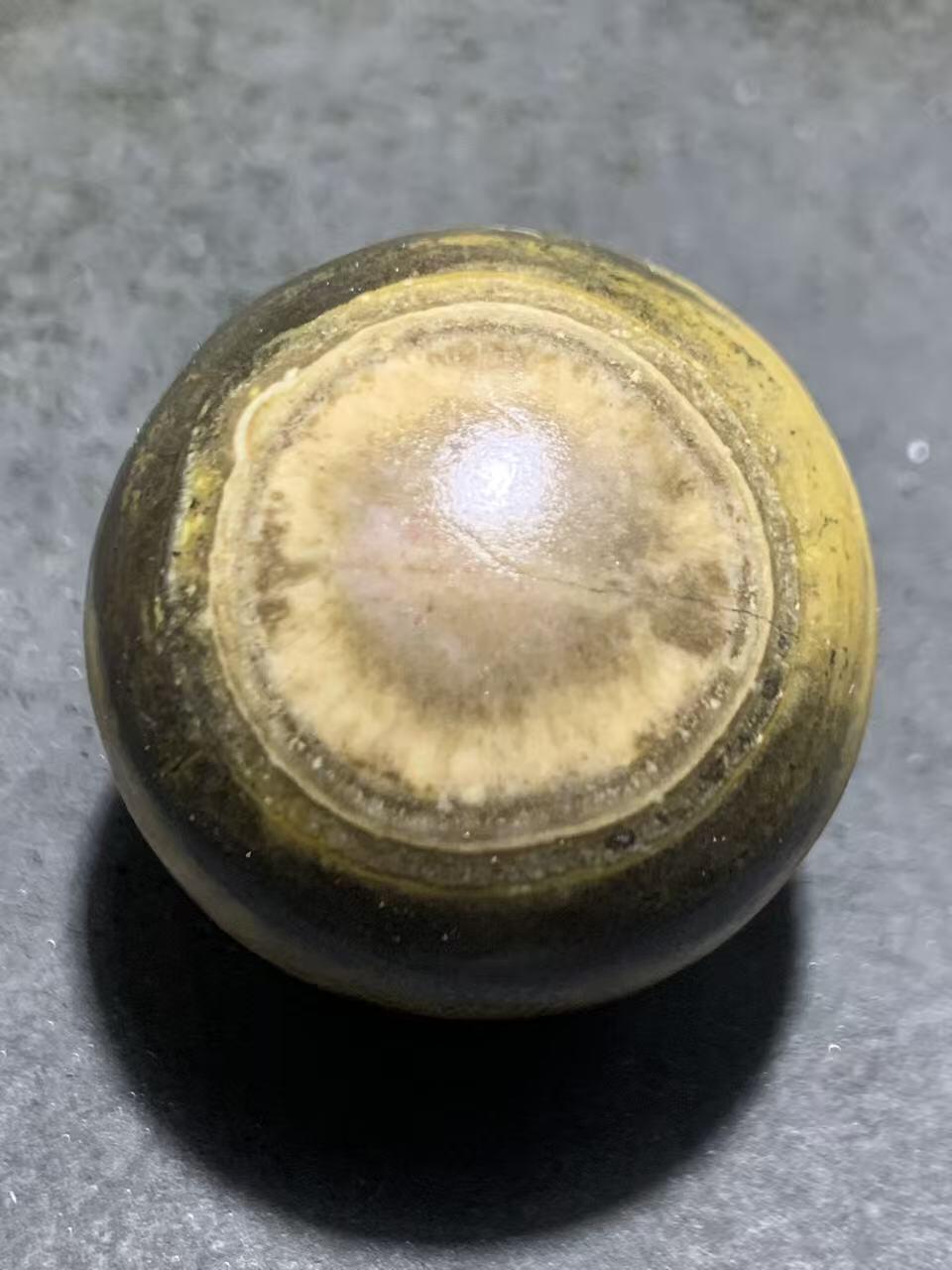 罕见冰飘原皮天眼纹战国红玛瑙通货大圆珠一个，