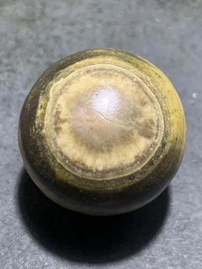 罕见冰飘原皮天眼纹战国红玛瑙通货大圆珠一个， - 罕见冰飘原皮天眼纹战国红玛瑙通货大圆珠一个，