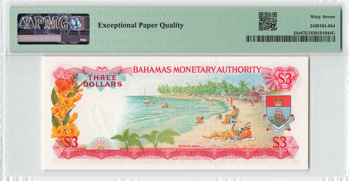 小福收藏拍卖第200期 【庆典场 中拍就有好礼相赠】评级币精选场 本期有捷克斯洛伐克20年100克朗慕夏作品大珍 69分倒置百位号布隆迪世界最大纸币  35年版加拿大经典 苏格兰格拉斯哥大学500年纪念钞倒置小号 卡塔尔80年100里亚尔冠军分 美国教育券 意大利拉斐尔 乌克兰 库克群岛 墨西哥 南斯拉夫 亚美尼亚等多国精美高分珍稀老钞精品纸币 巴哈马 1968年 3元 彩背 数3 双尾 PMG67 EPQ 季军分